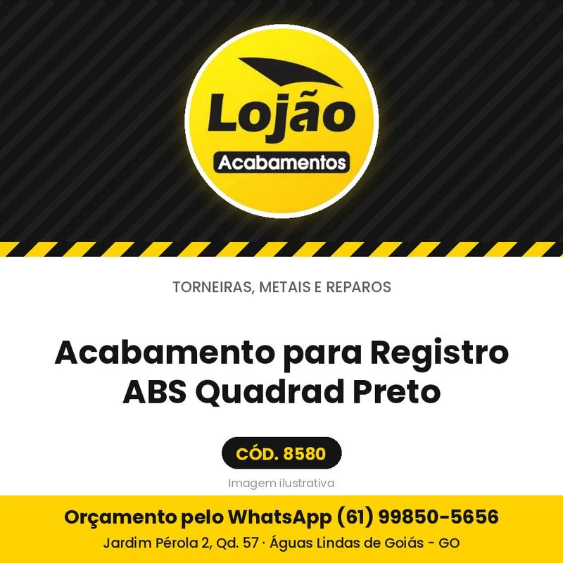 Acabamento para Registro ABS Quadrad Preto