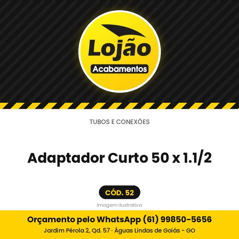 Adaptador Curto 50 x 1.1/2