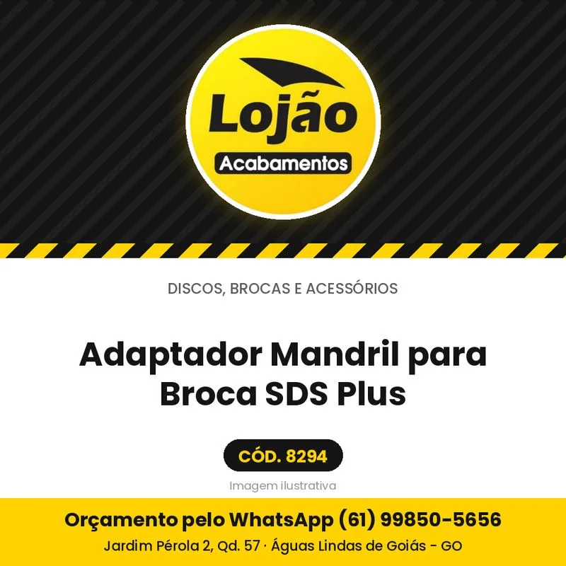 Adaptador Mandril para Broca SDS Plus