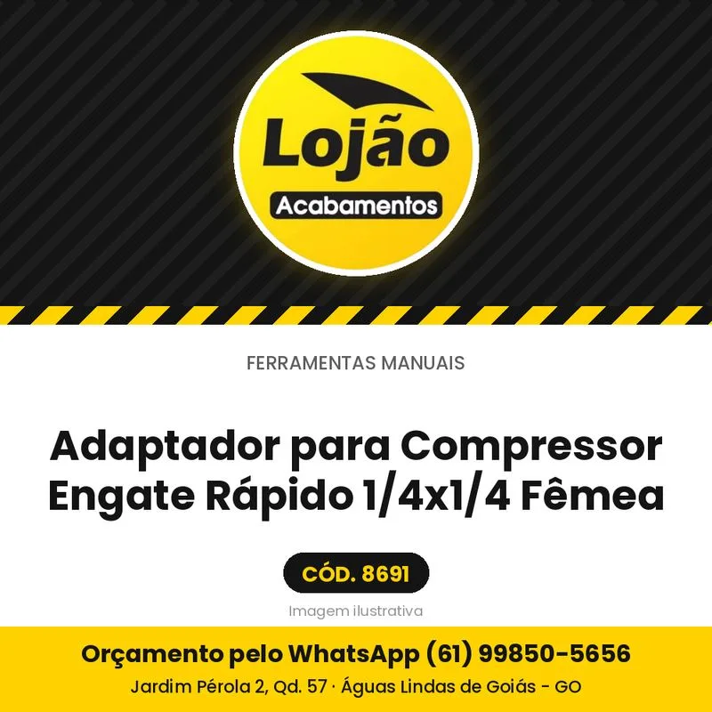 Adaptador para Compressor Engate Rápido 1/4x1/4 Fêmea