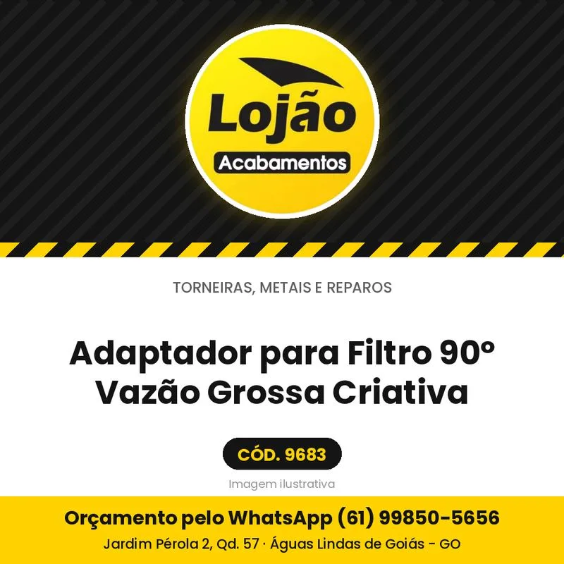 Adaptador para Filtro 90º Vazão Grossa Criativa