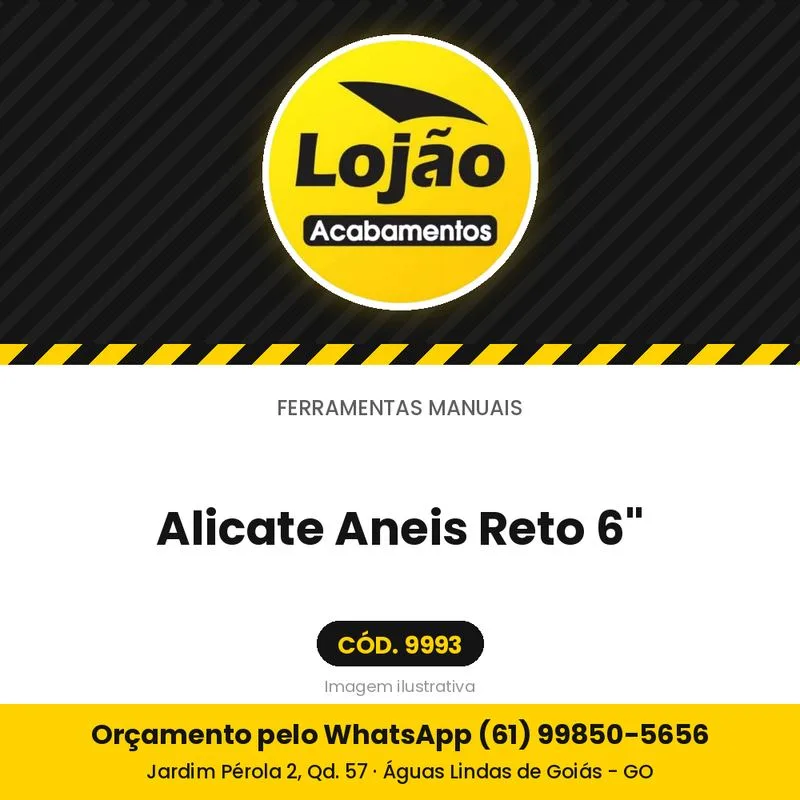 Alicate Aneis Reto 6"