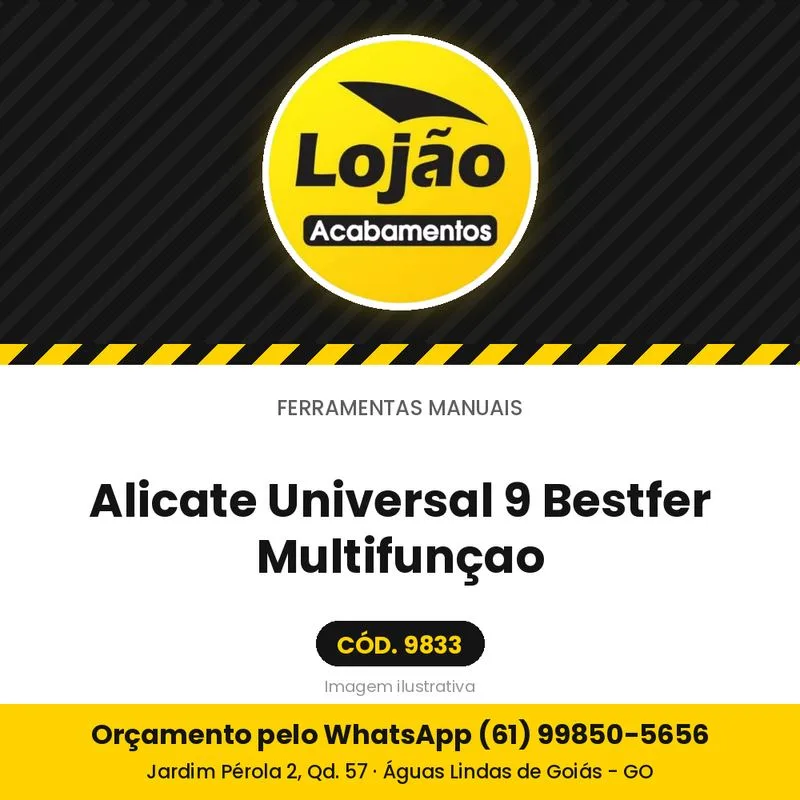 Alicate Universal 9 Bestfer Multifunçao