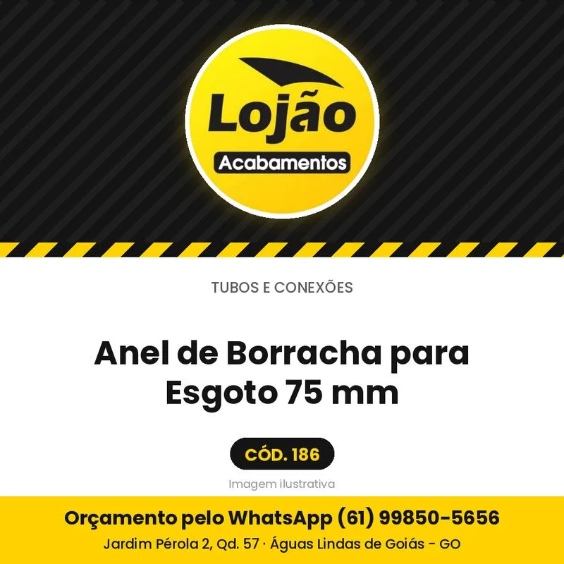 Anel de Borracha para Esgoto 75 mm