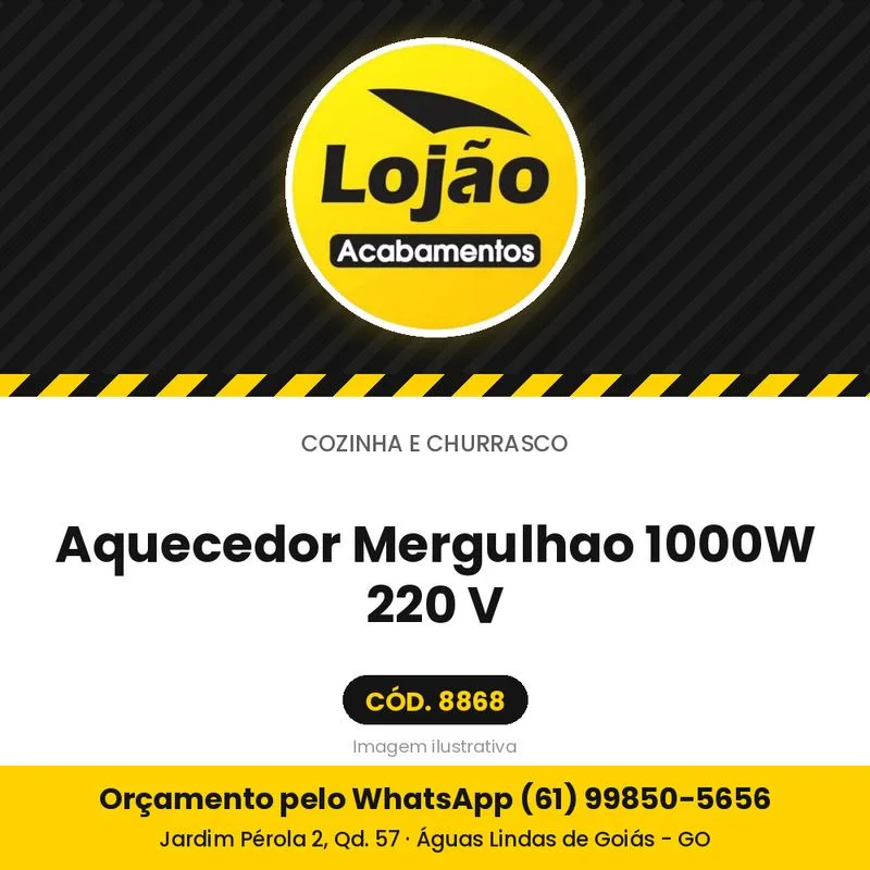 Aquecedor Mergulhao 1000W 220 V