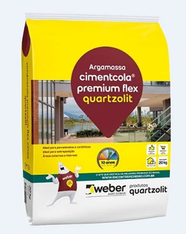 Argamassa 20 Kg Premium Flex Cinza Quartzolit