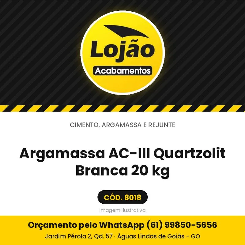 Argamassa AC-III Quartzolit Branca 20 kg