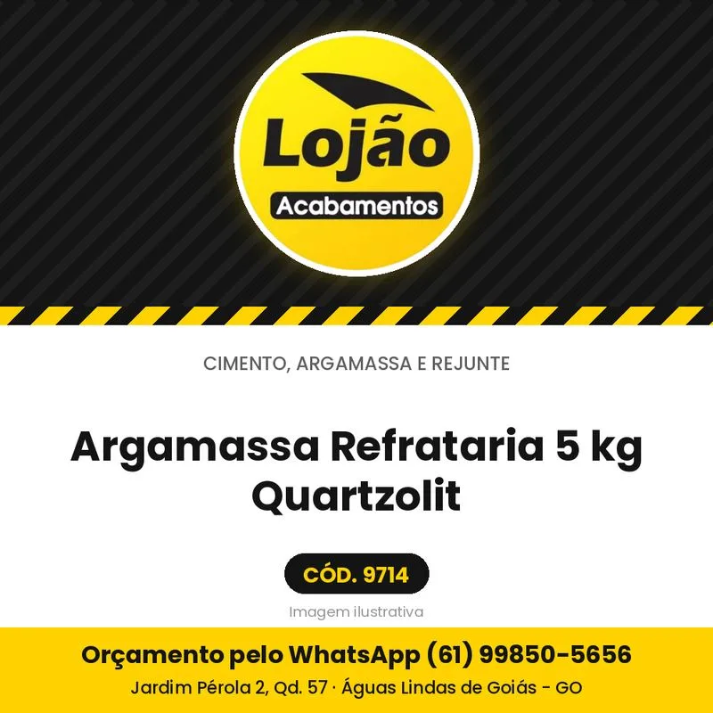 Argamassa Refrataria 5 kg Quartzolit