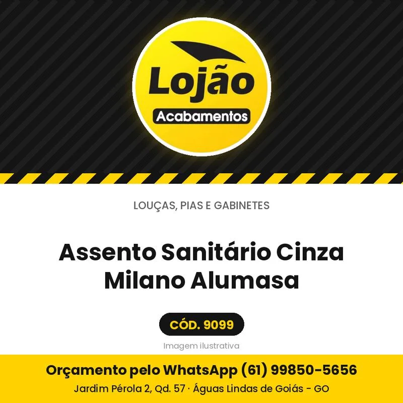 Assento Sanitário Cinza Milano Alumasa