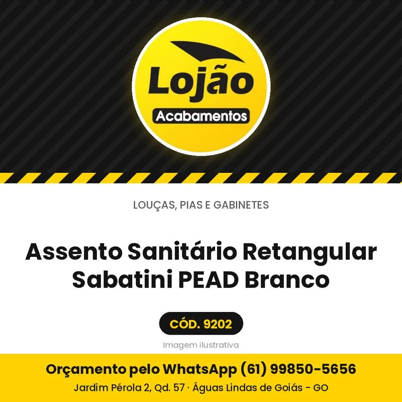Assento Sanitário Retangular Sabatini PEAD Branco