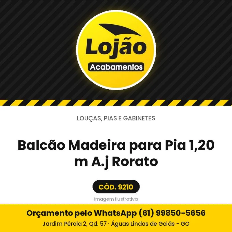 Balcão Madeira para Pia 1,20 m A.j Rorato