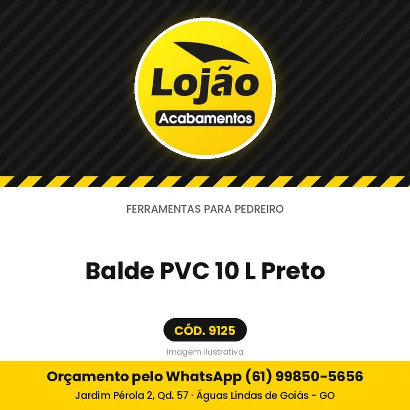Balde PVC 10 L Preto
