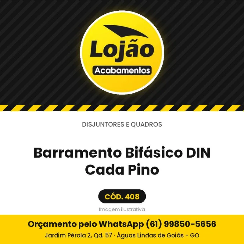 Barramento Bifásico DIN Cada Pino