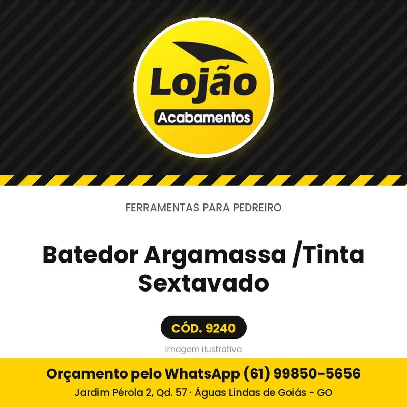 Batedor Argamassa /Tinta Sextavado