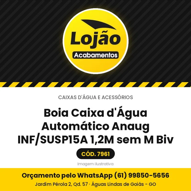 Boia Caixa d'Água Automático Anaug INF/SUSP15A 1,2M sem M Biv