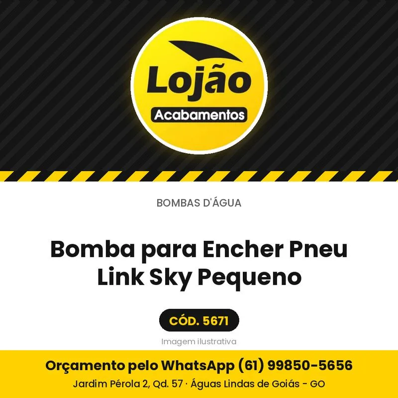 Bomba para Encher Pneu Link Sky Pequeno