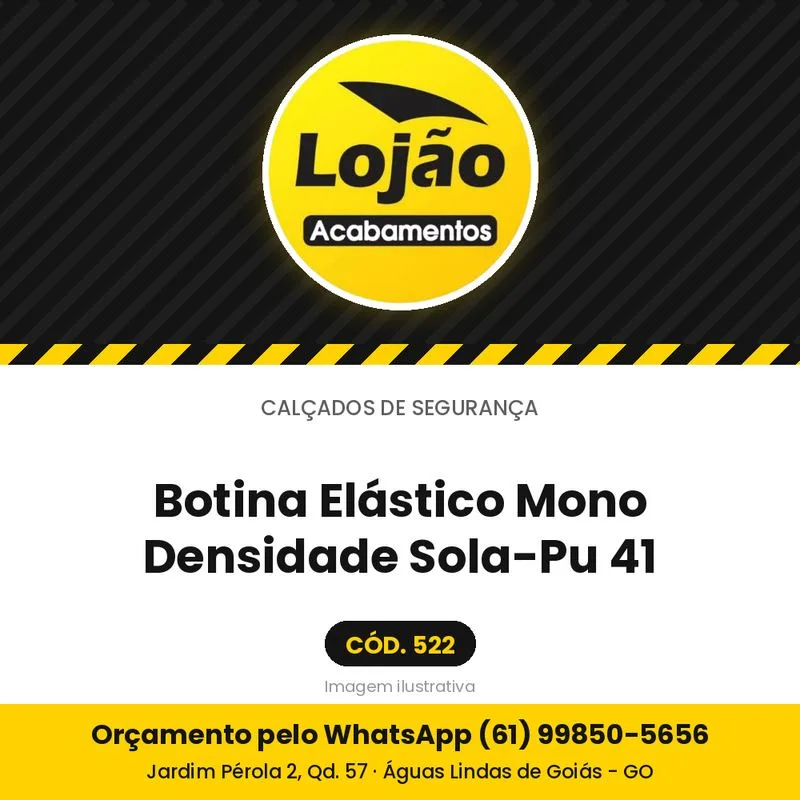 Botina Elástico Mono Densidade Sola-Pu 41