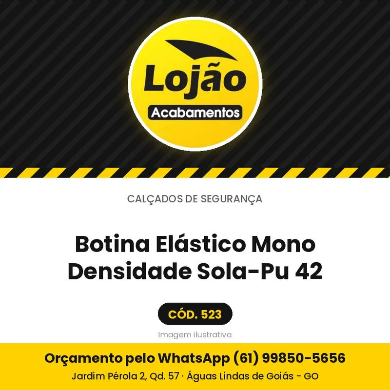 Botina Elástico Mono Densidade Sola-Pu 42