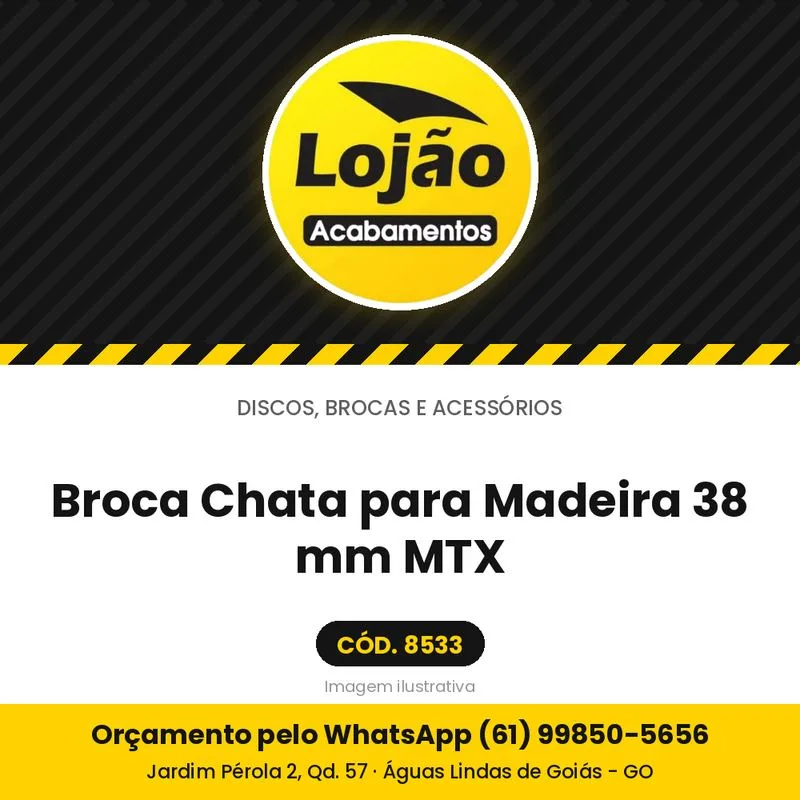 Broca Chata para Madeira 38 mm MTX