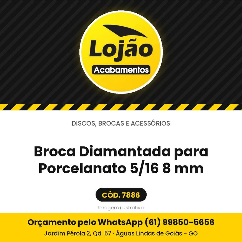 Broca Diamantada para Porcelanato 5/16 8 mm