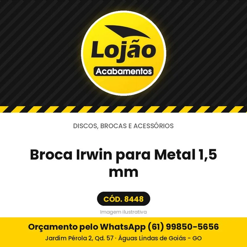 Broca Irwin para Metal 1,5 mm
