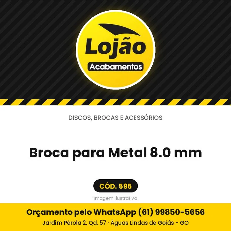 Broca para Metal 8.0 mm