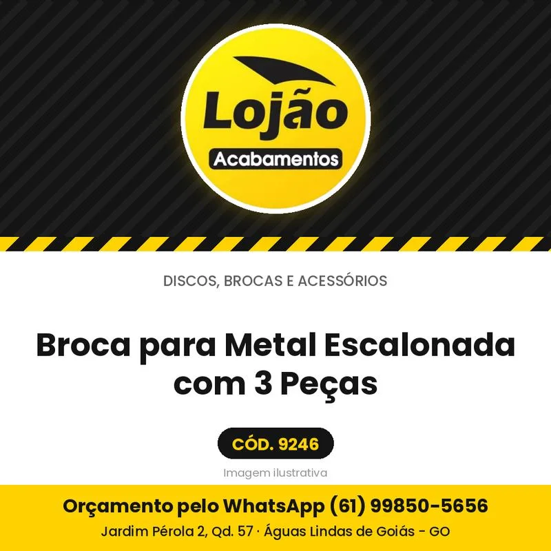 Broca para Metal Escalonada com 3 Peças