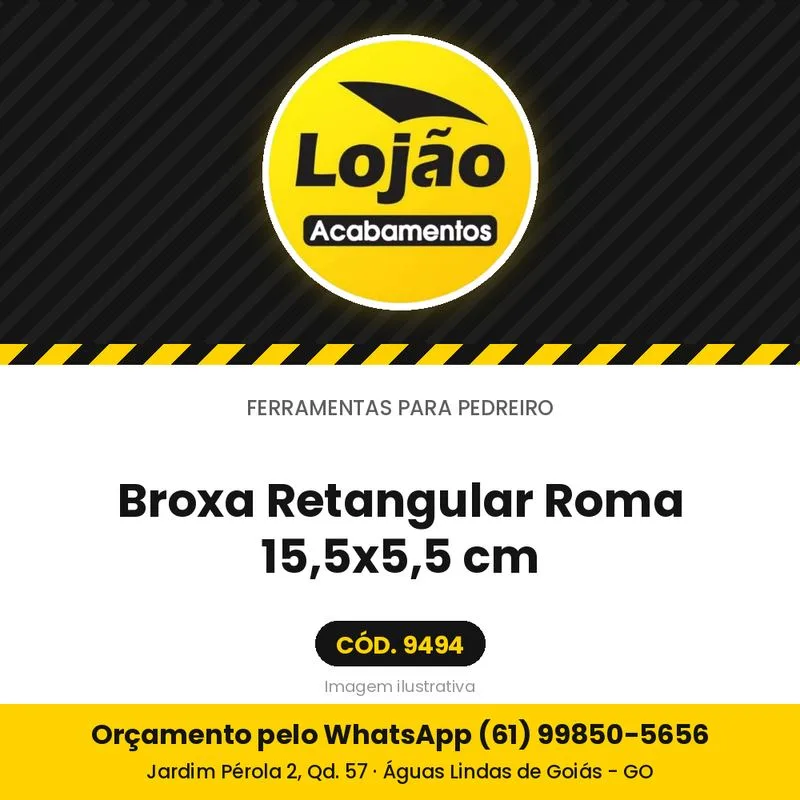 Broxa Retangular Roma 15,5x5,5 cm