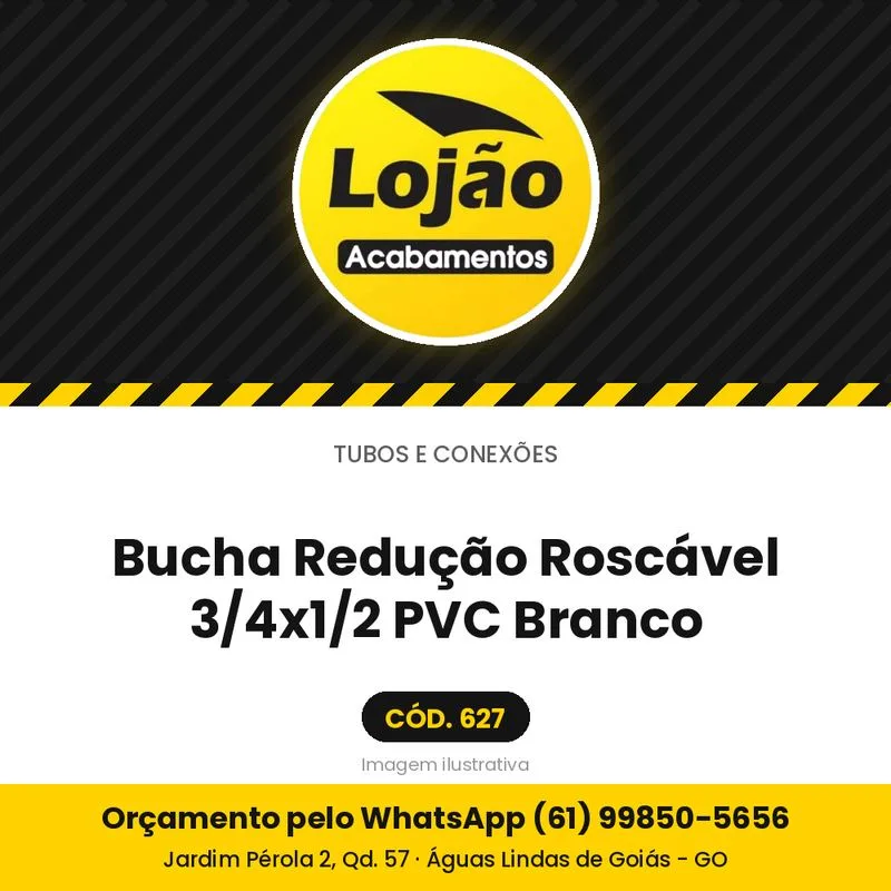 Bucha Redução Roscável 3/4x1/2 PVC Branco