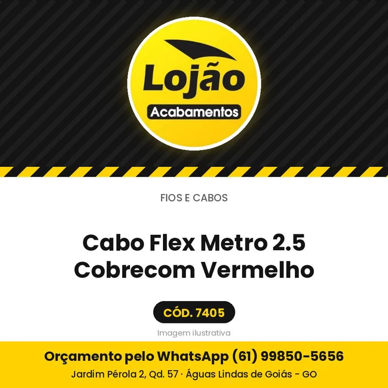 Cabo Flex Metro 2.5 Cobrecom Vermelho