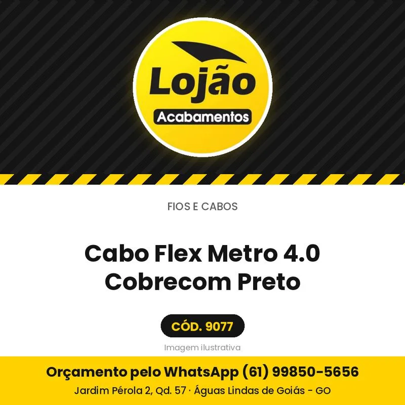 Cabo Flex Metro 4.0 Cobrecom Preto
