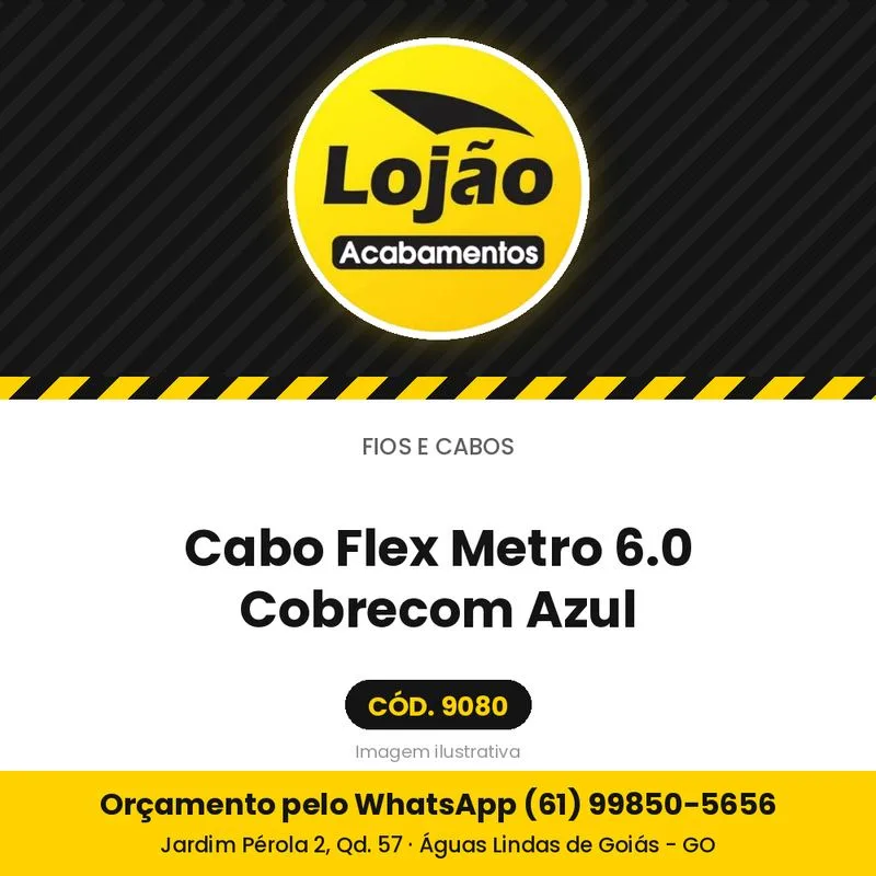 Cabo Flex Metro 6.0 Cobrecom Azul