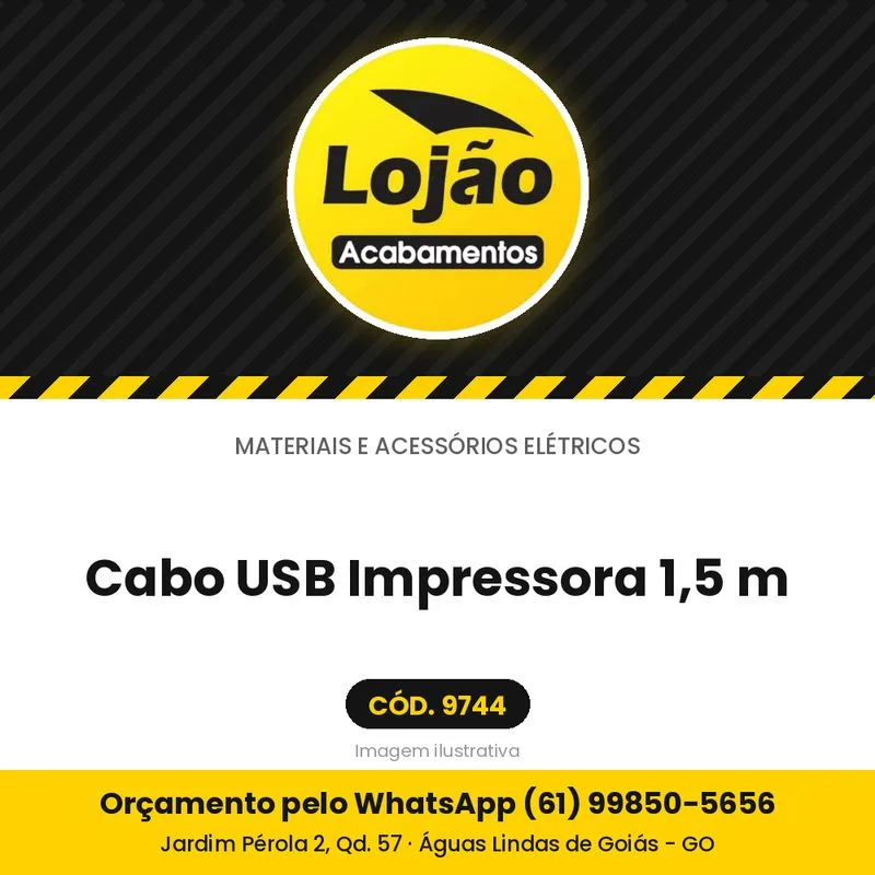 Cabo USB Impressora 1,5 m