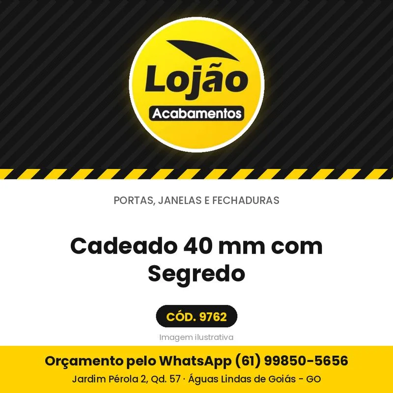 Cadeado 40 mm com Segredo