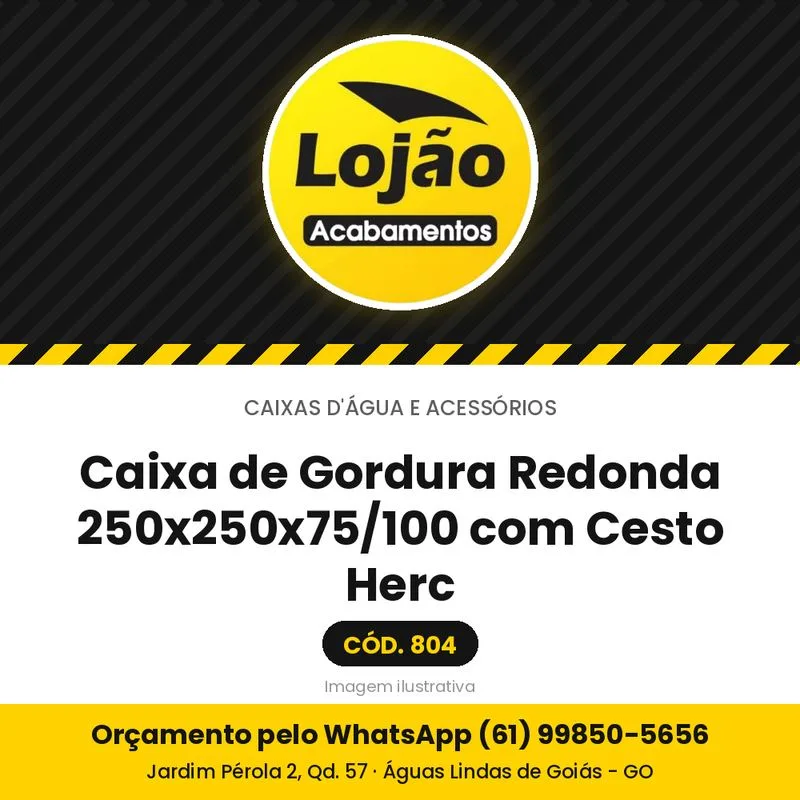 Caixa de Gordura Redonda 250x250x75/100 com Cesto Herc