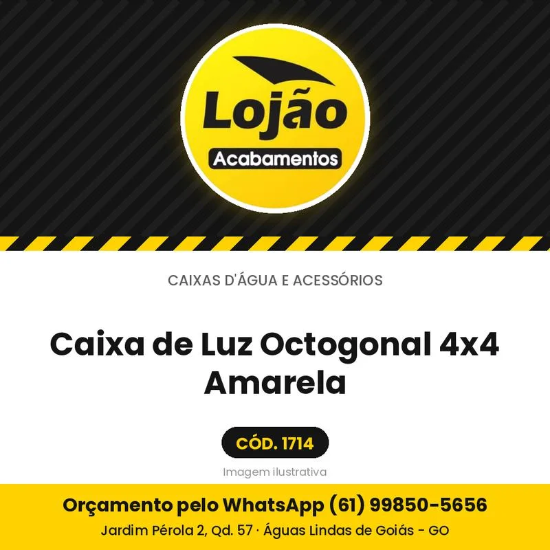 Caixa de Luz Octogonal 4x4 Amarela