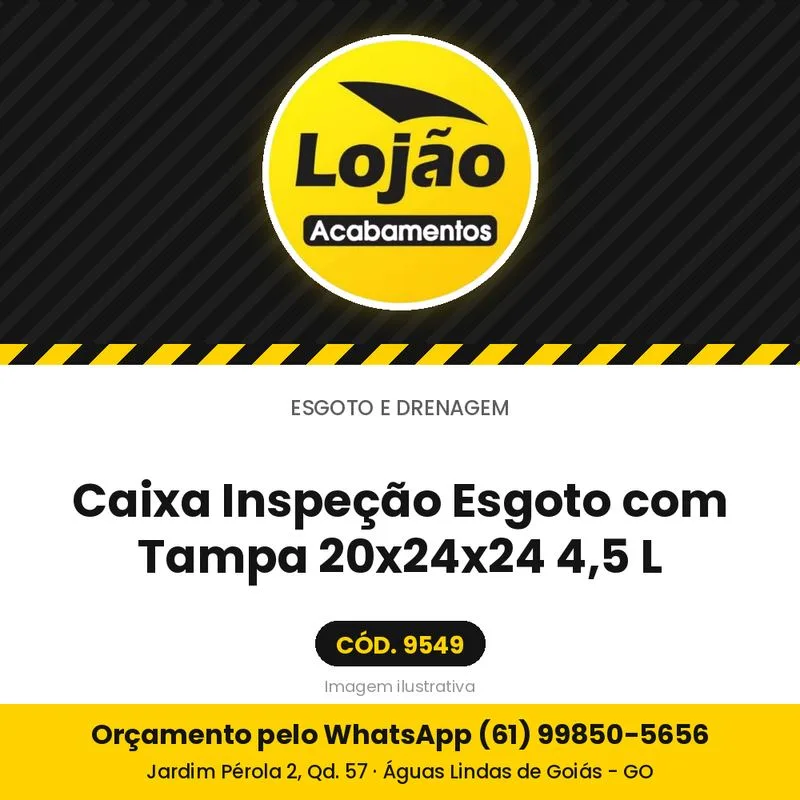 Caixa Inspeção Esgoto com Tampa 20x24x24 4,5 L