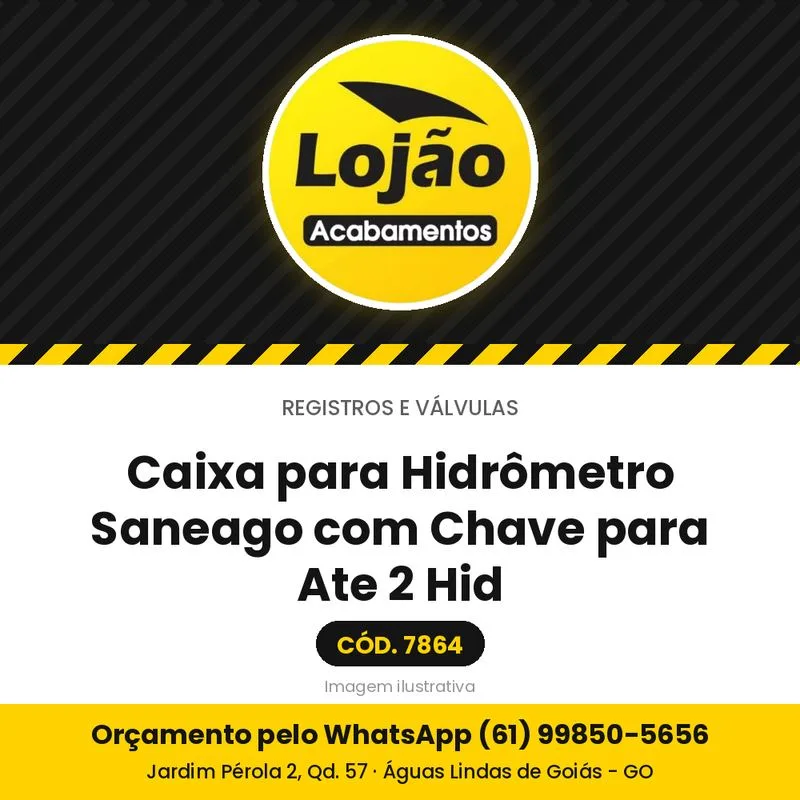 Caixa para Hidrômetro Saneago com Chave para Ate 2 Hid