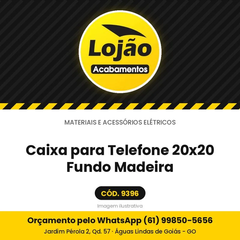 Caixa para Telefone 20x20 Fundo Madeira