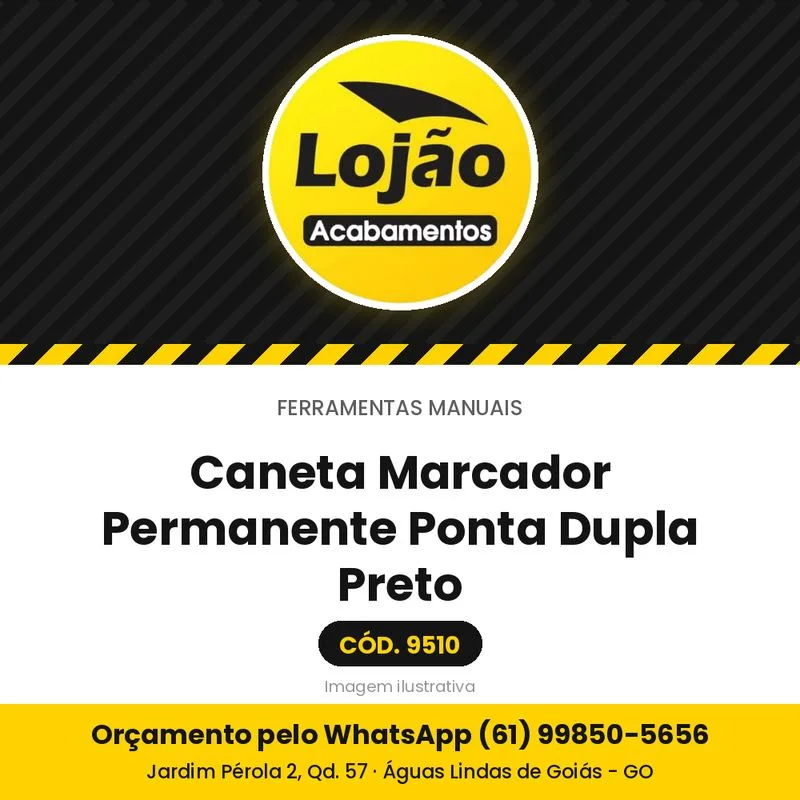 Caneta Marcador Permanente Ponta Dupla Preto