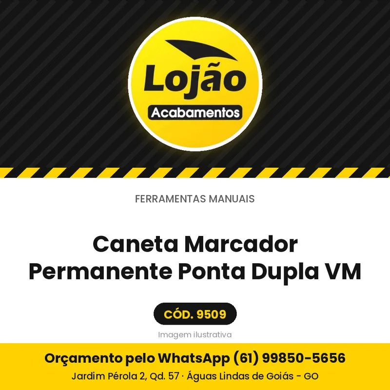 Caneta Marcador Permanente Ponta Dupla VM