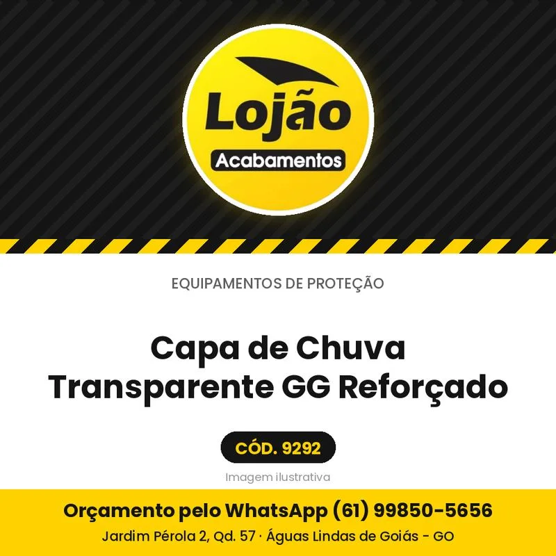 Capa de Chuva Transparente GG Reforçado