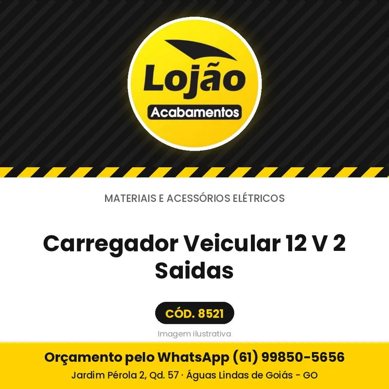 Carregador Veicular 12 V 2 Saidas