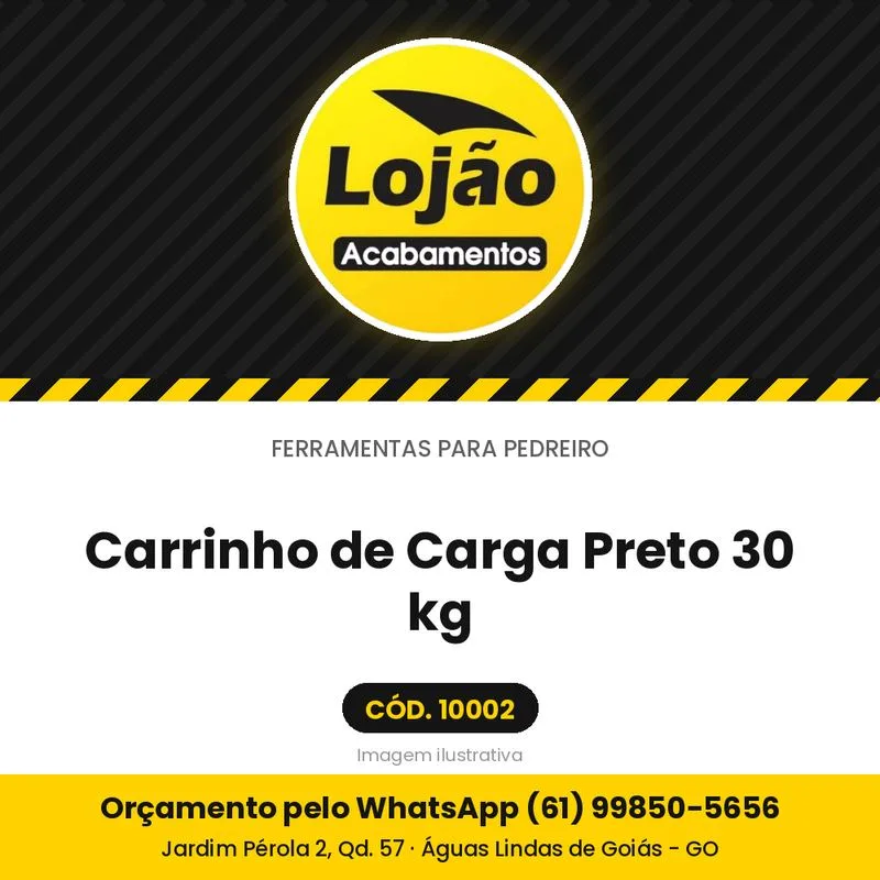 Carrinho de Carga Preto 30 kg