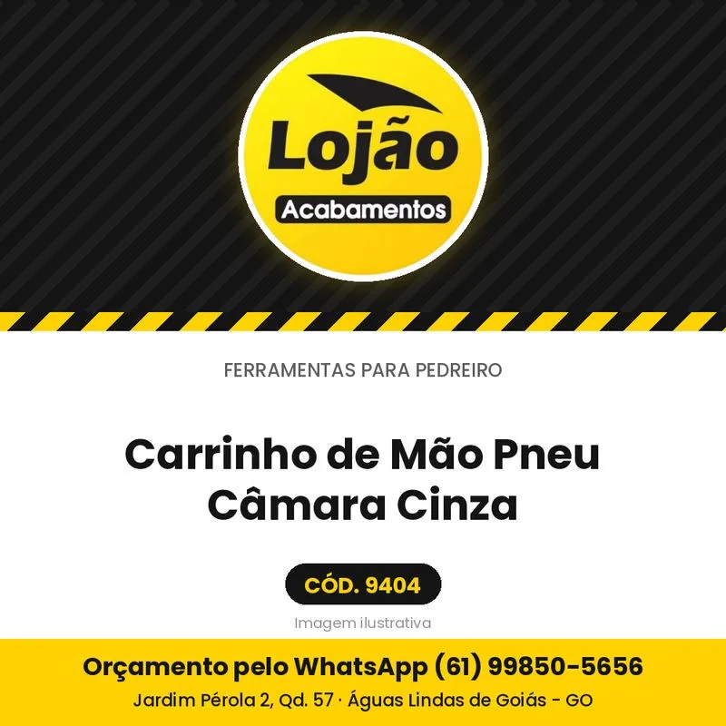 Carrinho de Mão Pneu Câmara Cinza