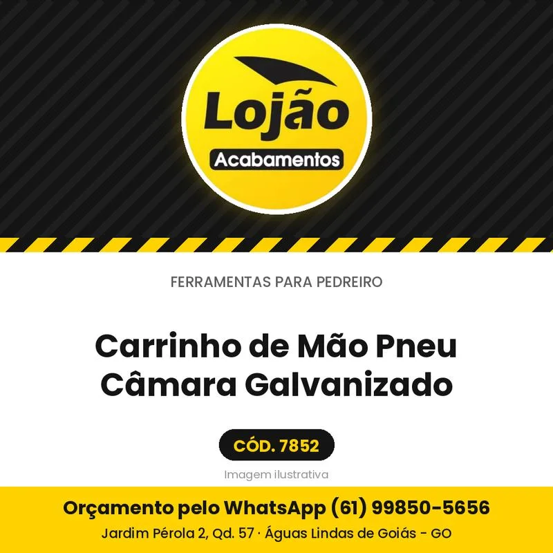 Carrinho de Mão Pneu Câmara Galvanizado