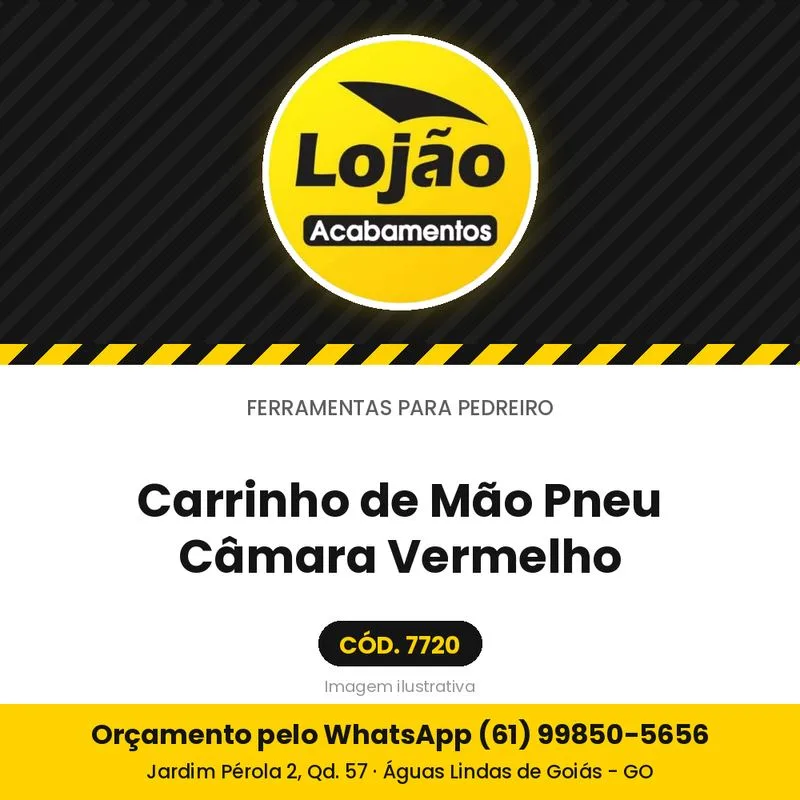 Carrinho de Mão Pneu Câmara Vermelho