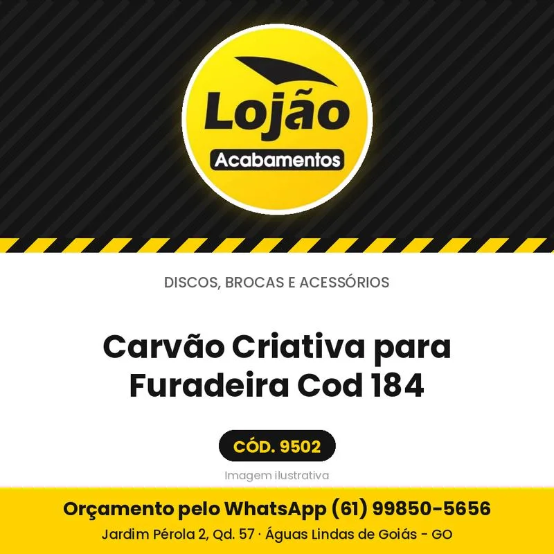 Carvão Criativa para Furadeira Cod 184