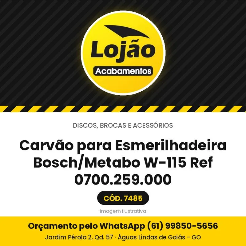 Carvão para Esmerilhadeira Bosch/Metabo W-115 Ref 0700.259.000