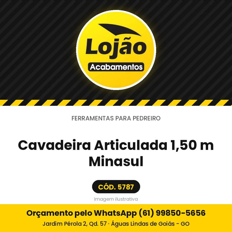 Cavadeira Articulada 1,50 m Minasul